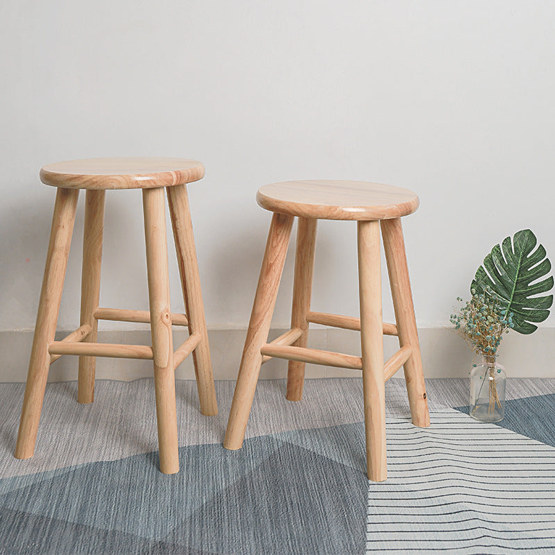 All solid wood household round stool